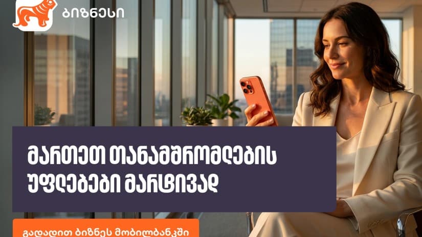 საქართველოს ბანკის ბიზნეს მობილბანკს თანამშრომელთა უფლებების მართვის ფუნქცია დაემატა