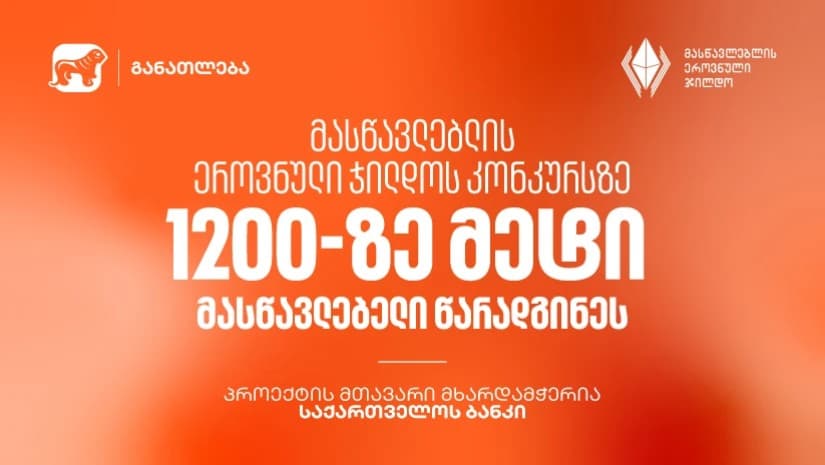 მასწავლებლის ეროვნული ჯილდოს კონკურსზე 1200-ზე მეტი მასწავლებელი წარადგინეს - პროექტის მთავარი მხარდამჭერია საქართველოს ბანკი