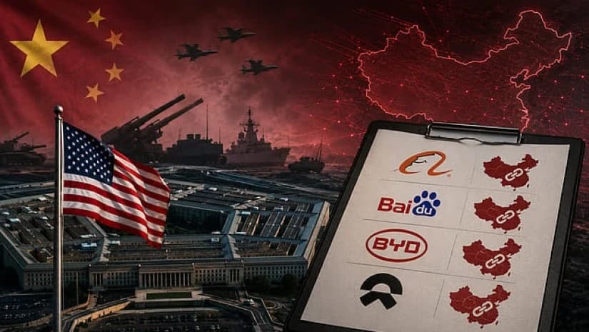 პენტაგონმა ჩინური BYD, Alibaba, NIO და Baidu შავ სიაში შეიყვანა