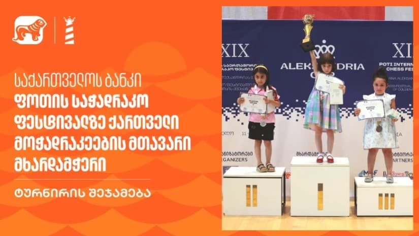 საქართველოს ბანკი - ფოთის საჭადრაკო ფესტივალზე ქართველი მოჭადრაკეების მთავარი მხარდამჭერი | ტურნირის შეჯამება