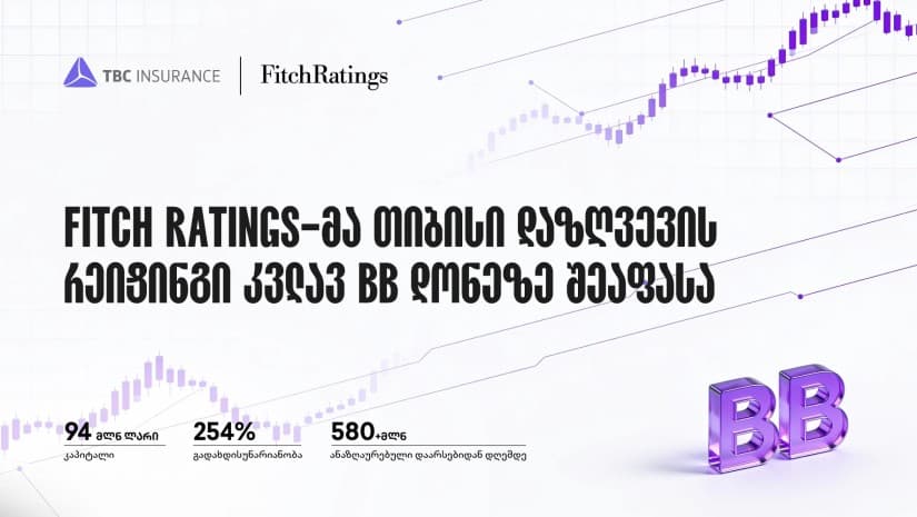 Fitch Ratings - მა „თიბისი დაზღვევის“ რეიტინგი კვლავ BB დონეზე შეაფასა