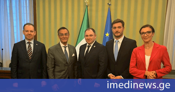 საპარლამენტო დელეგაციის წევრები იტალიის სენატში საქართველოსთან მეგობრობის ჯგუფის ხელმძღვანელს შეხვდნენ
