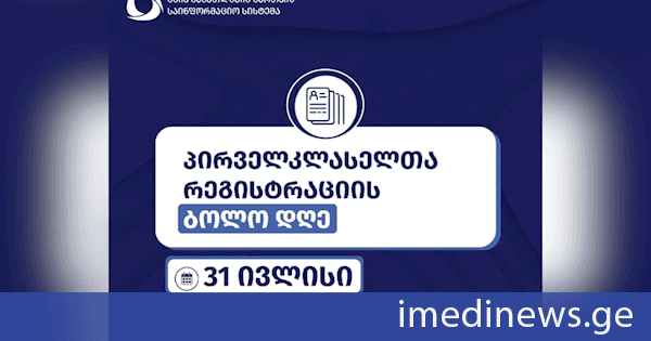 საჯარო სკოლებში პირველკლასელთა რეგისტრაცია დღეს სრულდება