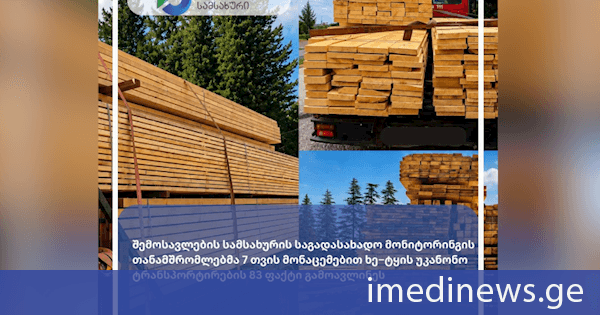 საგადასახადო მონიტორინგის თანამშრომლებმა 7 თვის მონაცემებით ხე–ტყის უკანონო ტრანსპორტირების 83 ფაქტი გამოავლინეს