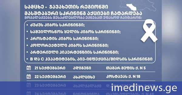 სამცხე-ჯავახეთის მხარეში მასშტაბური სკრინინგ აქციები ჩატარდება