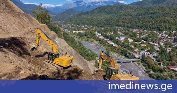 ქალაქ ონის შესასვლელთან მეწყერსაწინააღმდეგო სამუშაოები ინტენსიურად გრძელდება